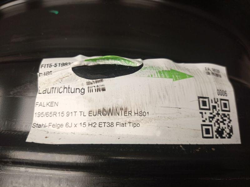 Stahlfelge 6JX15 H2 ET38 LK5X98